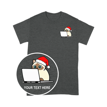 PD0108 - Custom Surprised Santa Ragdoll Coding Pocket Design - Unisex Standard T-Shirt