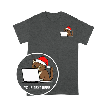 PD0103 - Custom Surprised Santa American Shorthair Coding Pocket Design - Unisex Standard T-Shirt