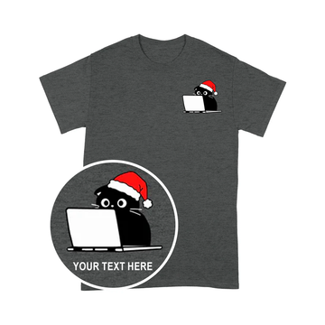 PD0109 - Custom Surprised Santa Scottish Fold Coding Pocket Design - Unisex Standard T-Shirt