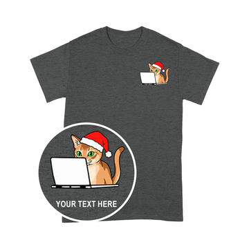 PD0102 - Custom Surprised Santa Abyssinian Coding Pocket Design - Unisex Standard T-Shirt