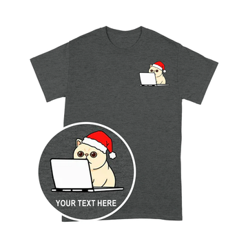 PD0105 - Custom Surprised Santa Exotic Shorthair Coding Pocket Design - Unisex Standard T-Shirt
